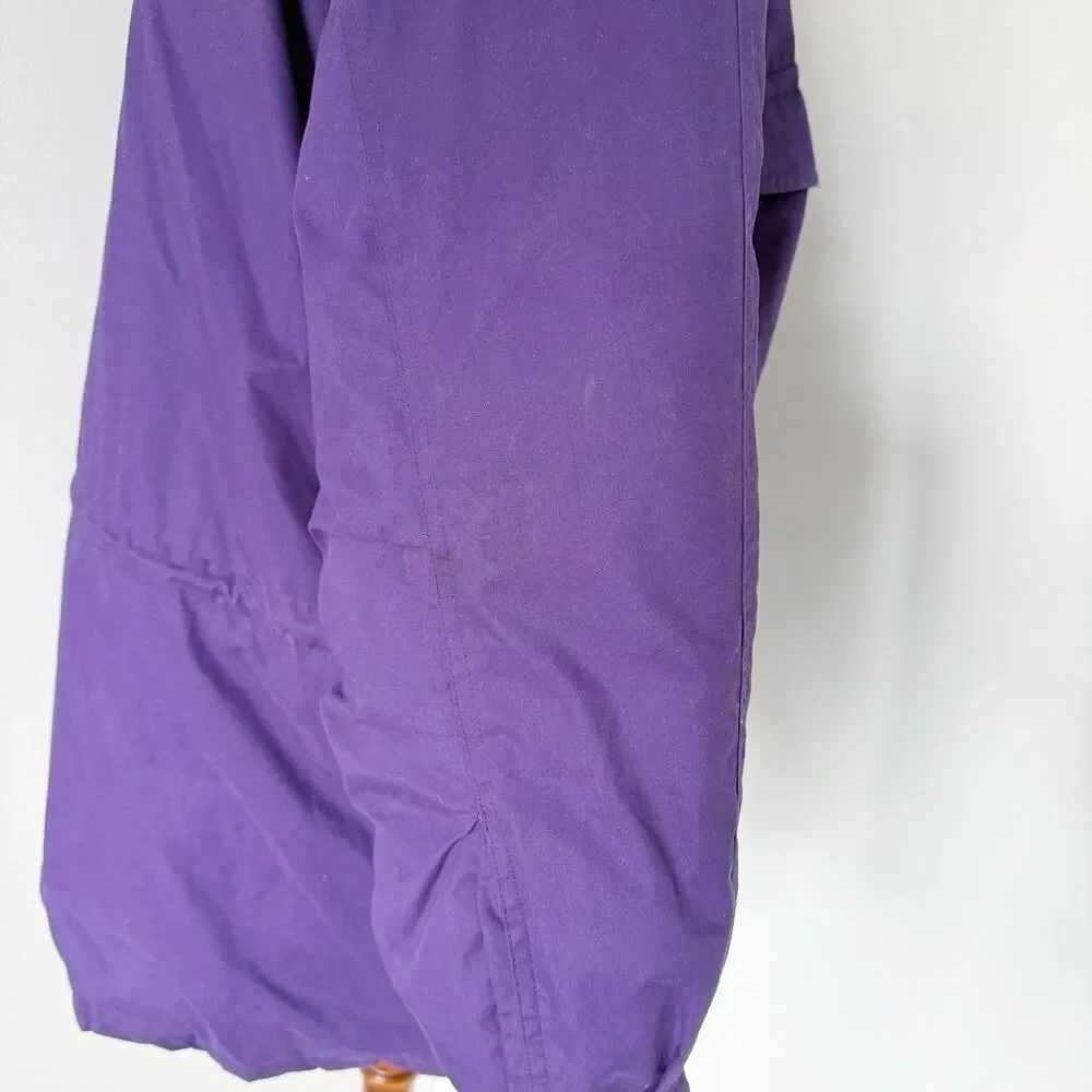Vtg Eddie Bauer Goose Down Snowline Parka Coat Women's Sz XL Dark Purple Puffer